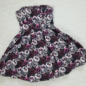 H&M Rose Print Empire Dress